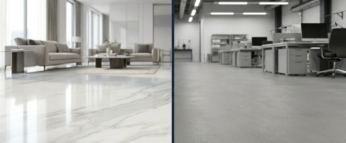 Pisos de Porcelanato Líquido - Residencial vs Comercial